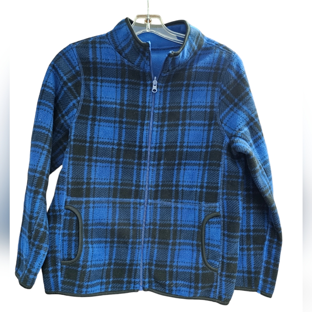 Boy's full zip plaid jacket